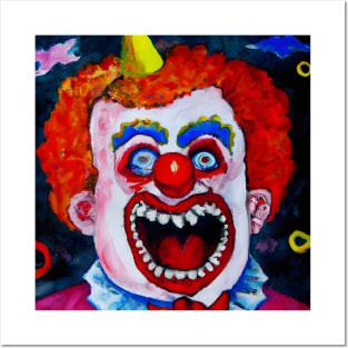 Horror Clown Expressionist Painting Posters and Art